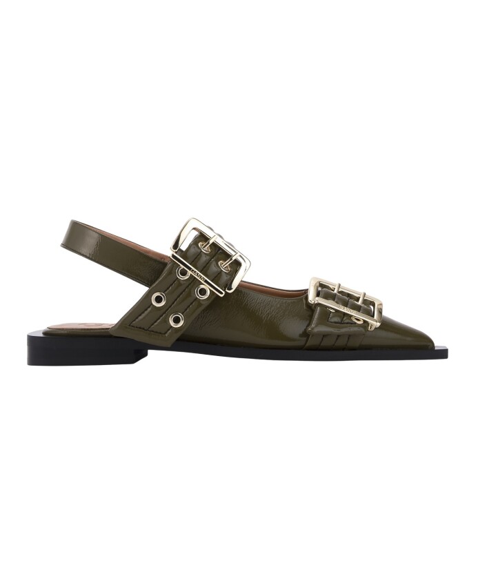 olive-green-buckle-ballet-flats