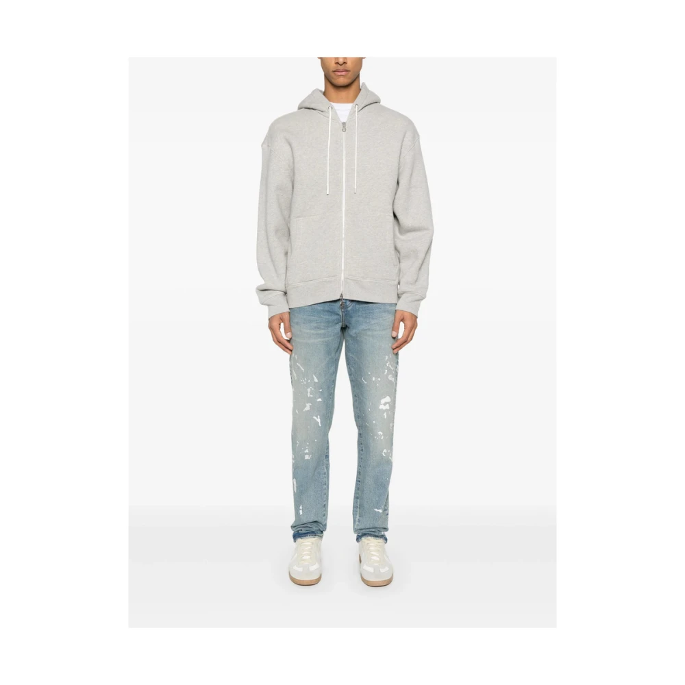Purple Brand Blauwe Jeans met Whiskering en Knoopsluiting Blue Heren