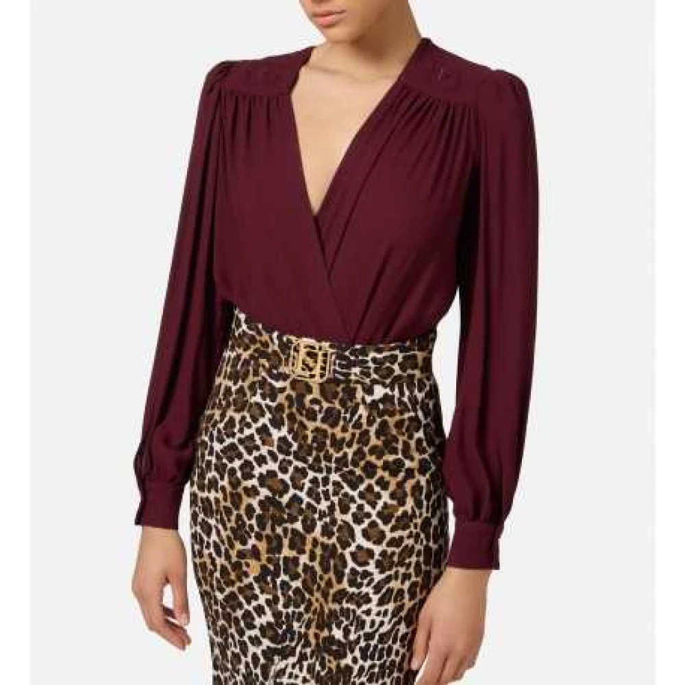Elisabetta Franchi Bordeaux Viscose Body Blouse Cb009 CG3 Red Dames