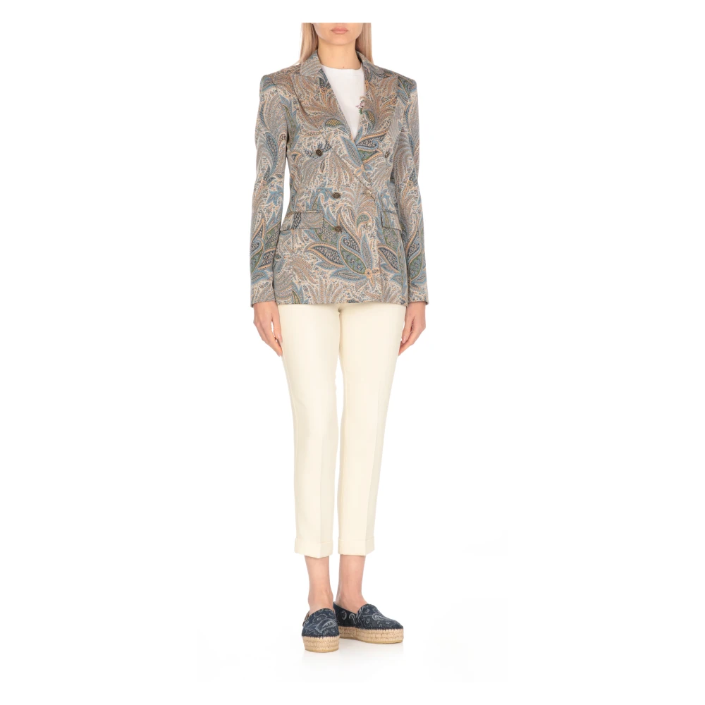 ETRO Multicolor Paisley Patroon Double-Breasted Blazer Multicolor Dames