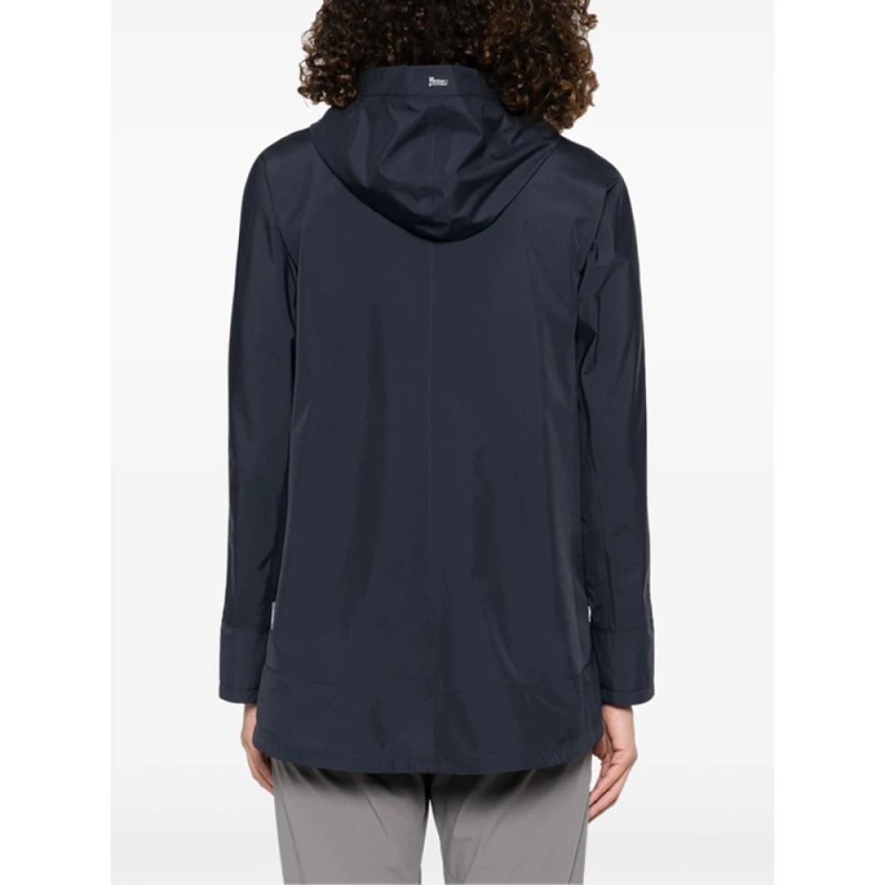 Herno Waterdichte Jas met Capuchon Blue Dames