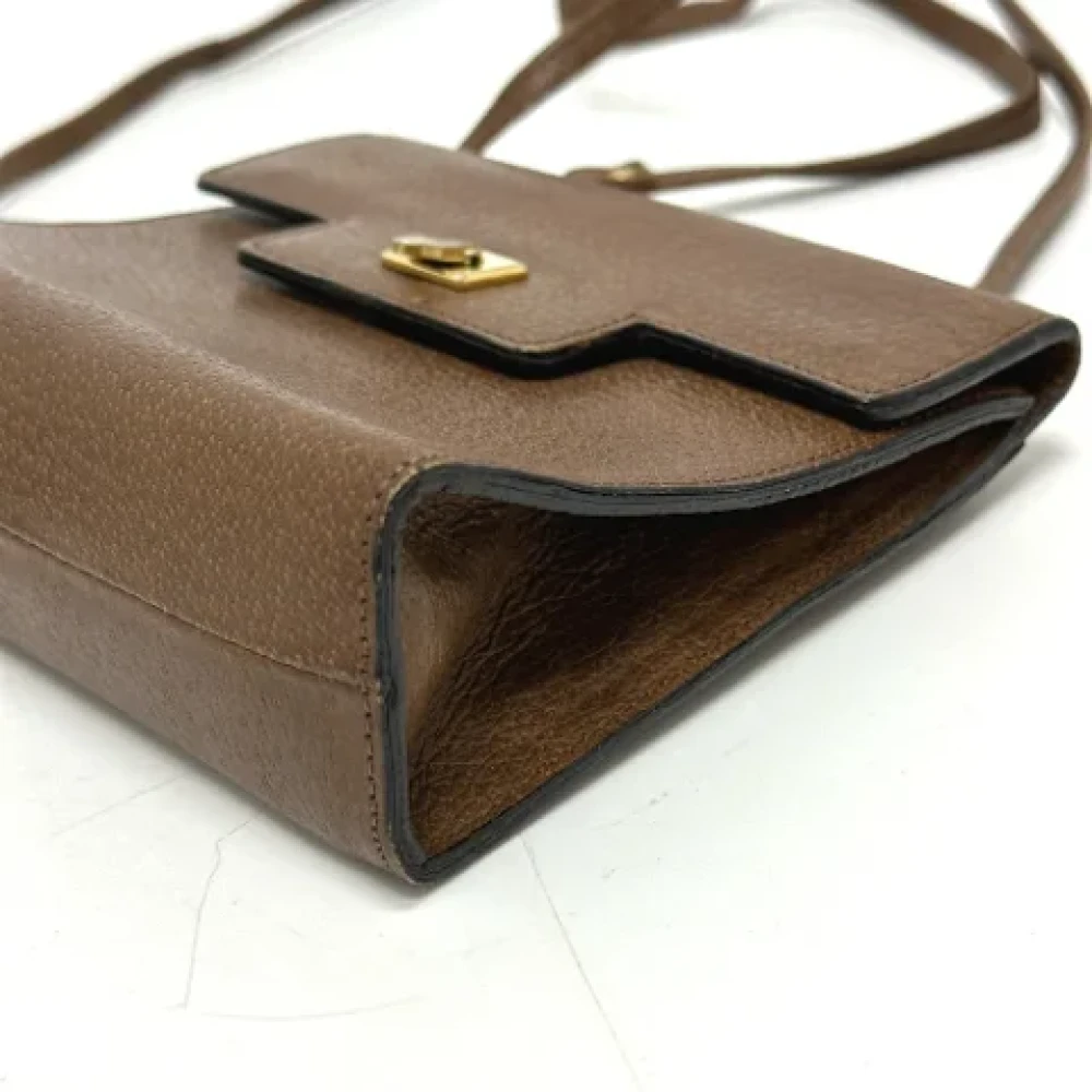 Valentino Vintage Pre-owned Leather shoulder-bags Brown Dames