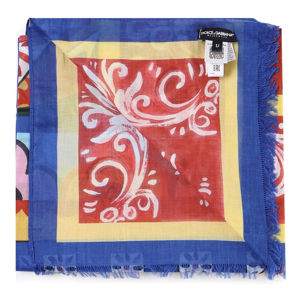 Dolce & Gabbana Multicolor Katoenen Sarong Zeekleding Multicolor Dames