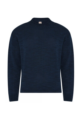 melange-turtleneck-pullover-blouse-marine