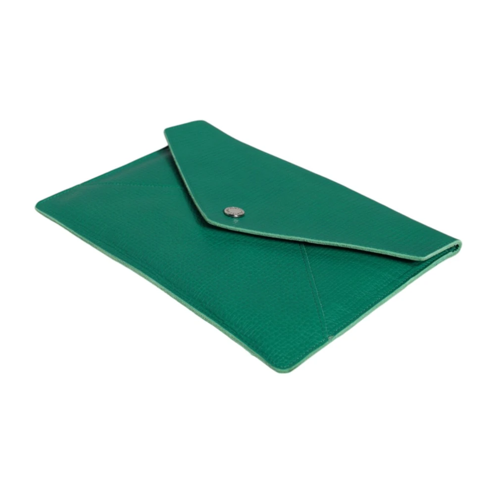 Dolce & Gabbana Groene Leren Clutch Portemonnee Tablethoes Green Dames