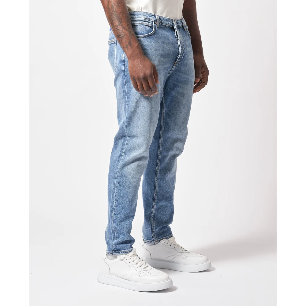 Hugo Boss Blauwe Elastische Katoenen 5-Pocket Jeans Blue Heren