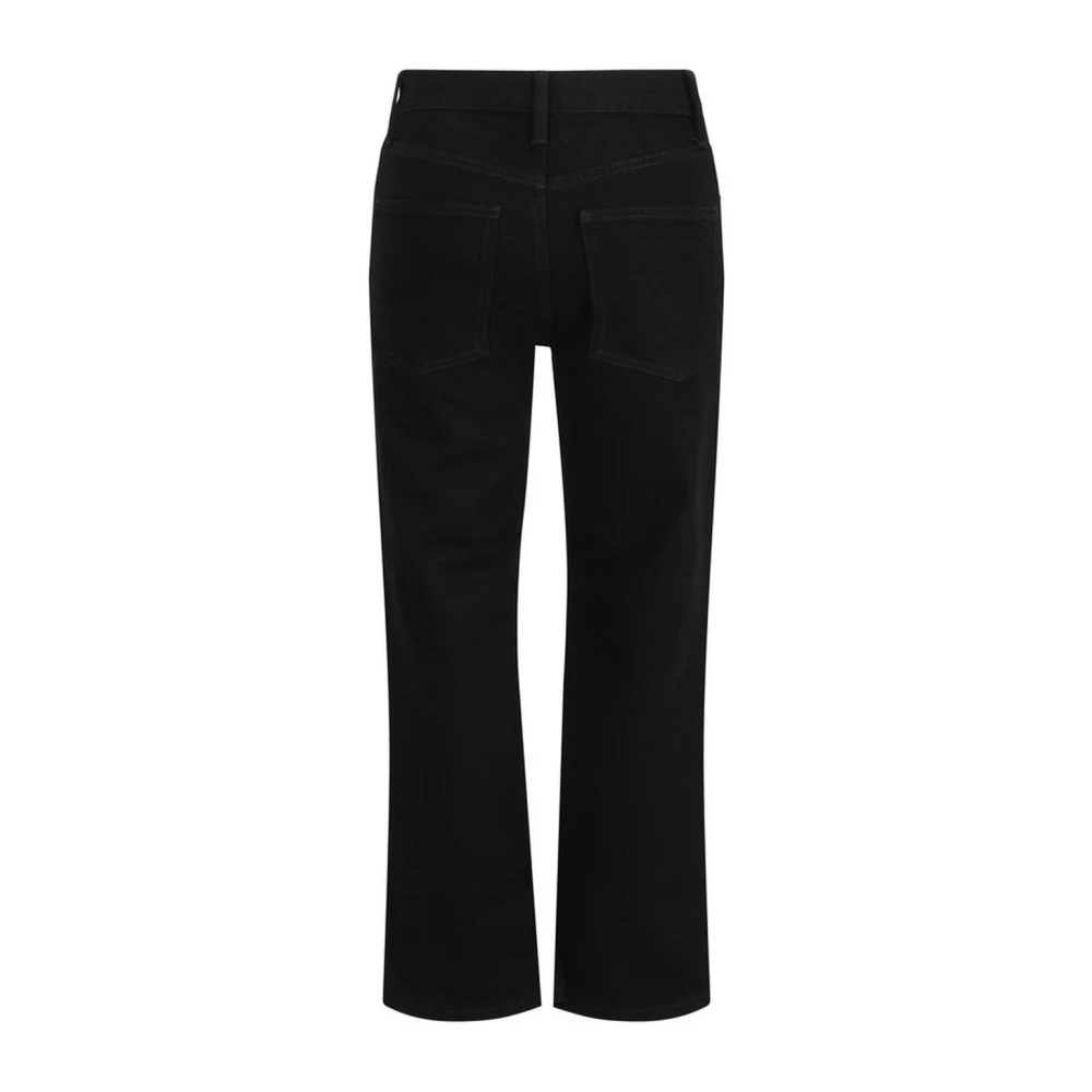 TORY BURCH Cropped Flare Denim Broek Black Dames
