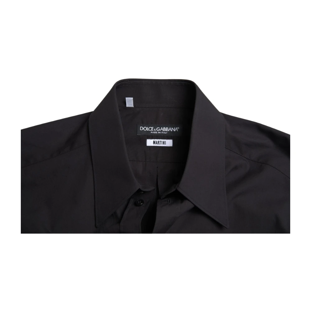 Dolce & Gabbana Zwart Slim Fit Overhemd Jurk Black Heren