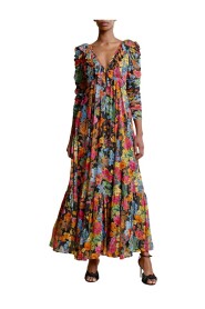 SORT/MULTI COLOR BY TIMO GEORGETTE RUFFLE DRESS