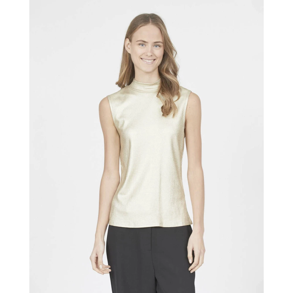Sisters Point Lange mouw top in Vekas-Ta stijl Beige Dames