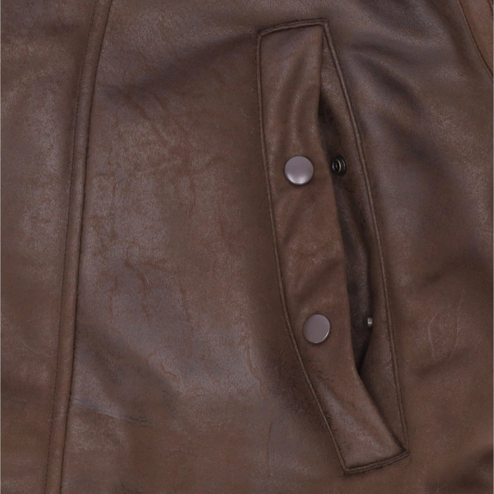 alpha industries Vintage Brown Arctic Parka Eco-leren jas Brown Heren