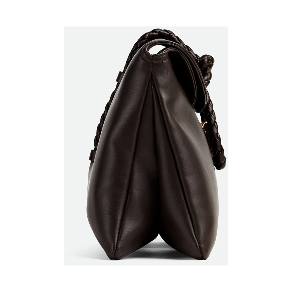 Bottega Veneta Bruine leren schoudertas met sluiting Brown Dames