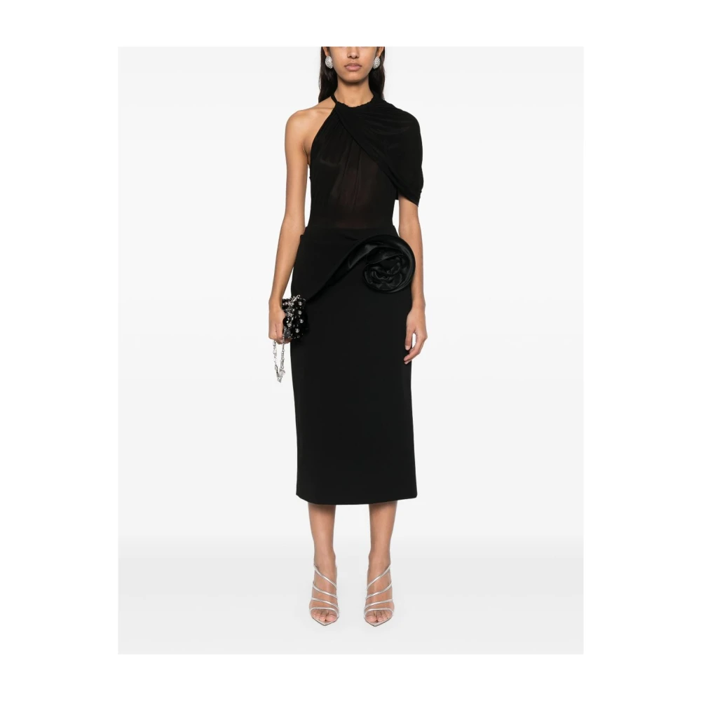 Magda Butrym Zwarte Rok Verhoog Garderobe Comfort Stijl Black Dames