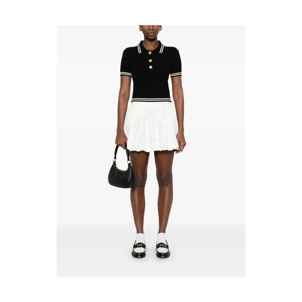 Dunst Witte Flared Rok met Elastische Tailleband White Dames