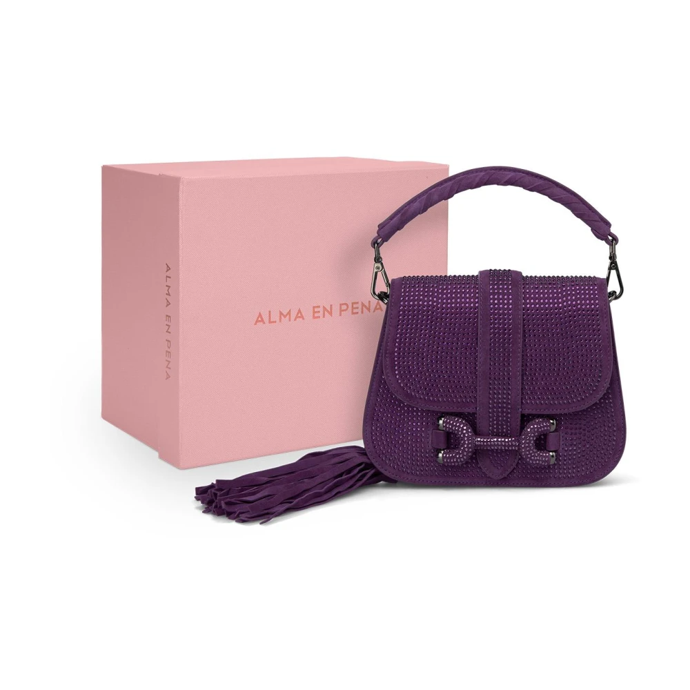 Alma en Pena Handtas bedekt met glitter Purple Dames