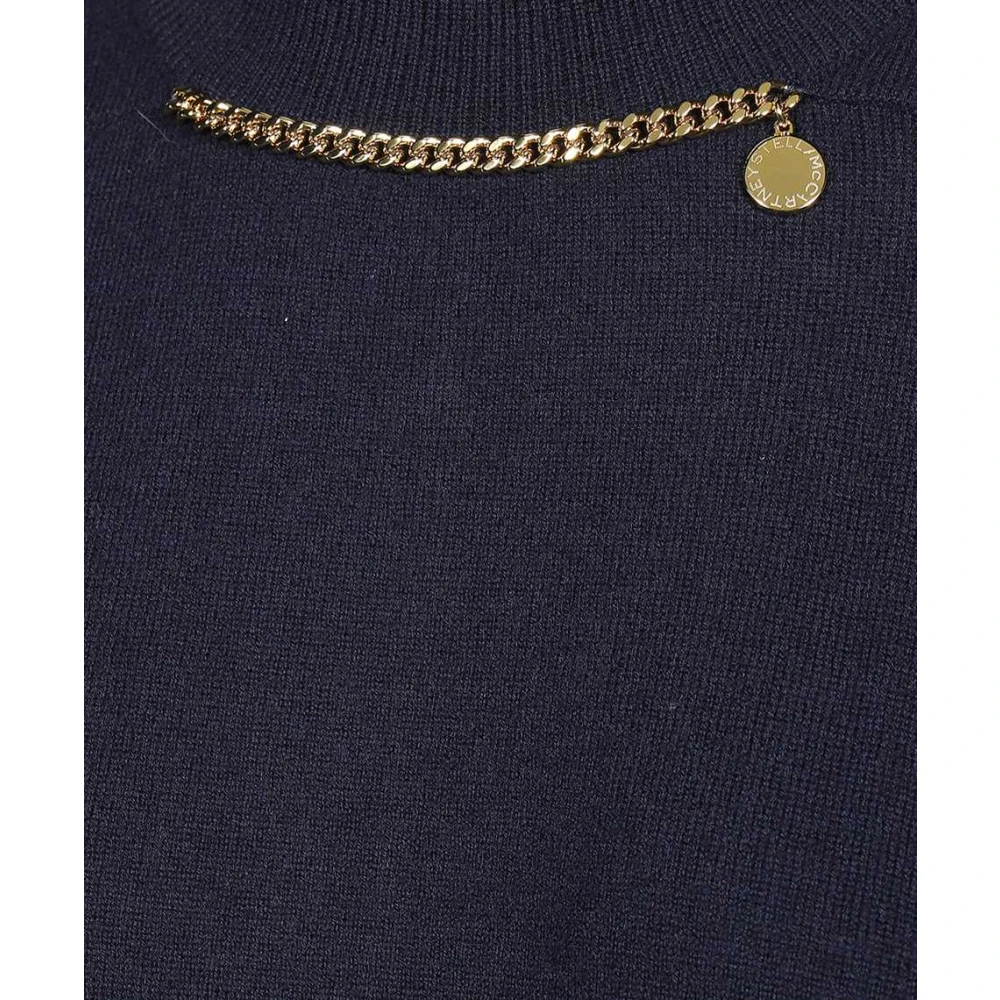 Stella Mccartney Geribbelde wollen coltrui met applicatie Blue Dames