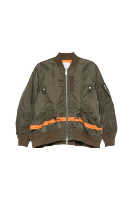 khaki-zip-outerwear-with-orange-stripe