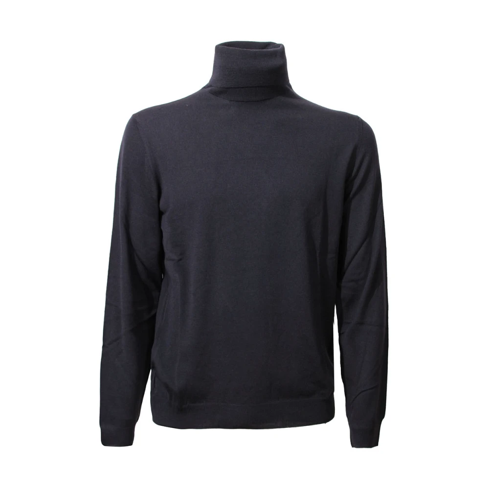 Zanone Blauwe Flexwool Coltrui Sweater Blue Heren