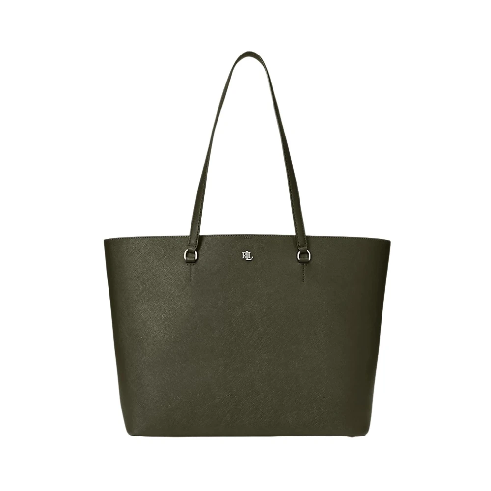 Ralph Lauren Tote Karly grande i strukturerat läder Green, Dam