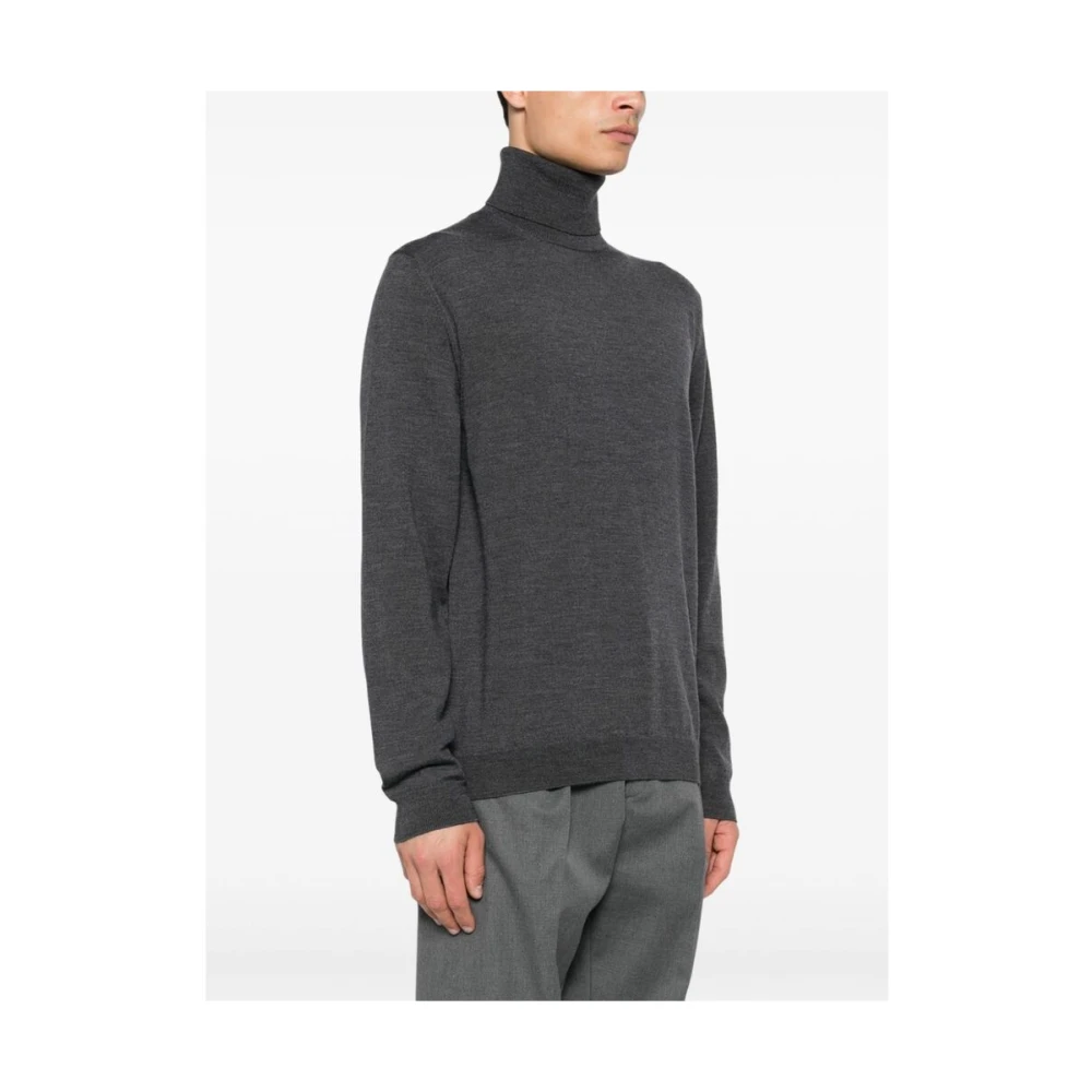 Zanone Grijze Wol Coltrui Sweater Gray Heren