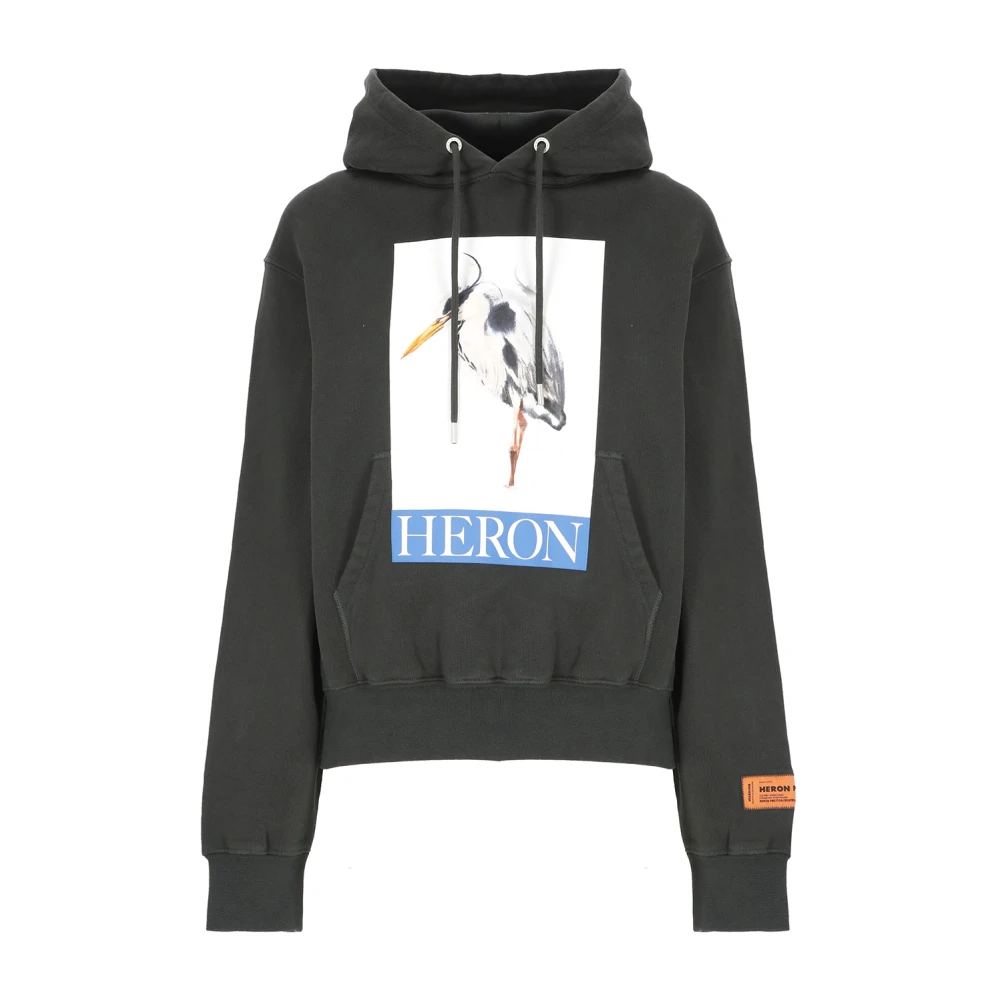 Heron Preston Zwarte katoenen hoodie met logoprint Black Dames