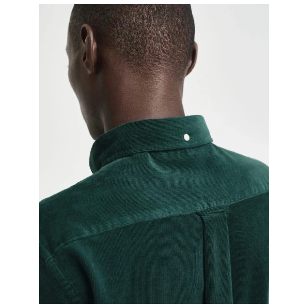 Gant Velours Regular Shirt Iconische Stijl Green Heren