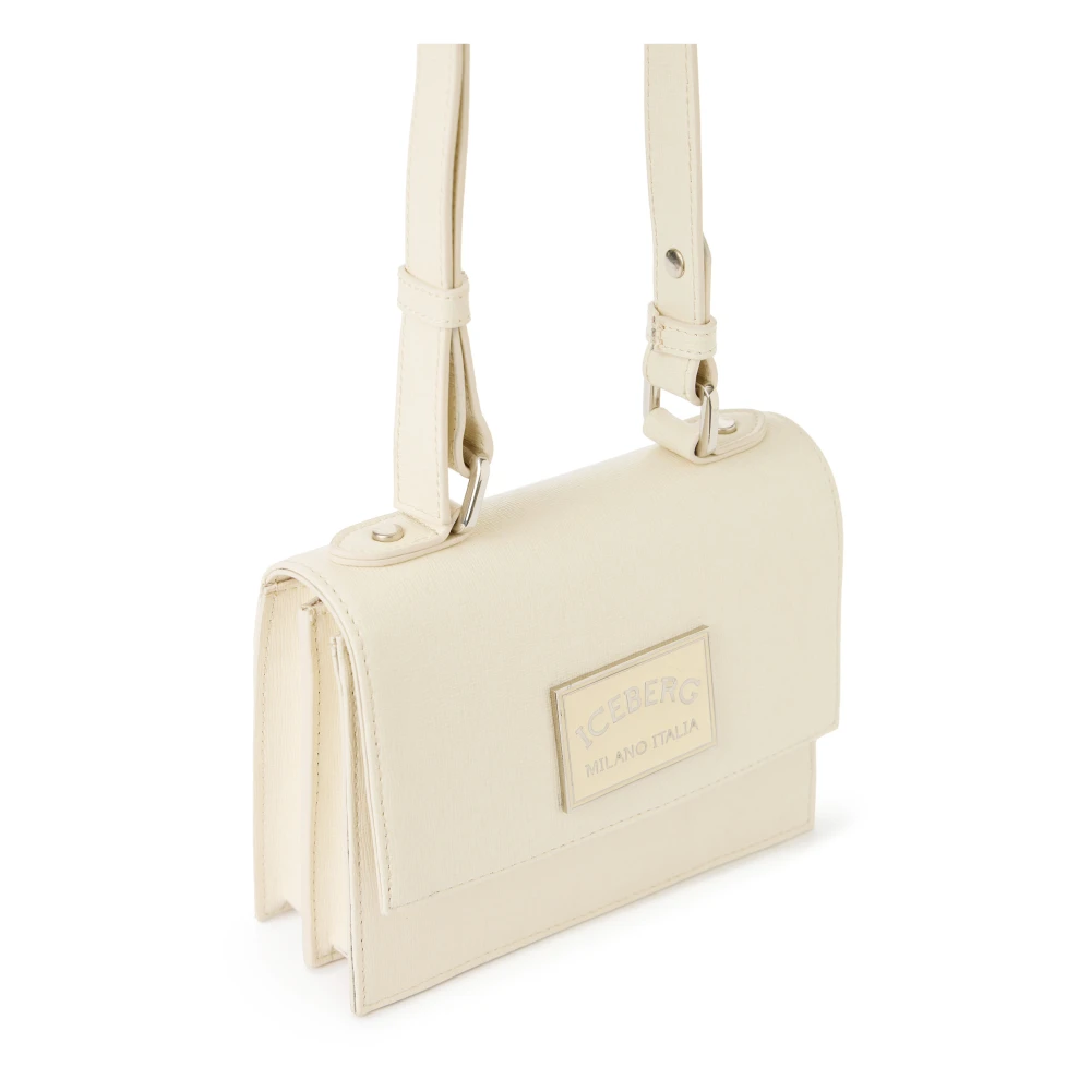 Iceberg Mini handtas met bovenhandvat in poederkleurig Saffiano leer Beige Dames