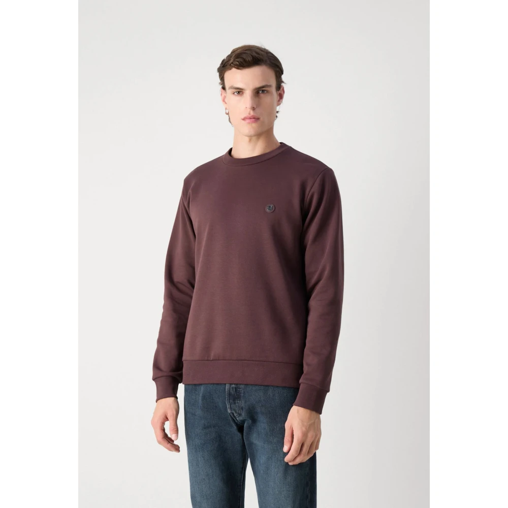 Boss Bordeaux Ronde Hals Sweatshirt Red Heren