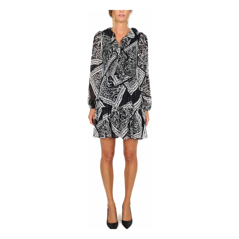 Liu Jo Korte chiffon jurk met smock detail Multicolor Dames