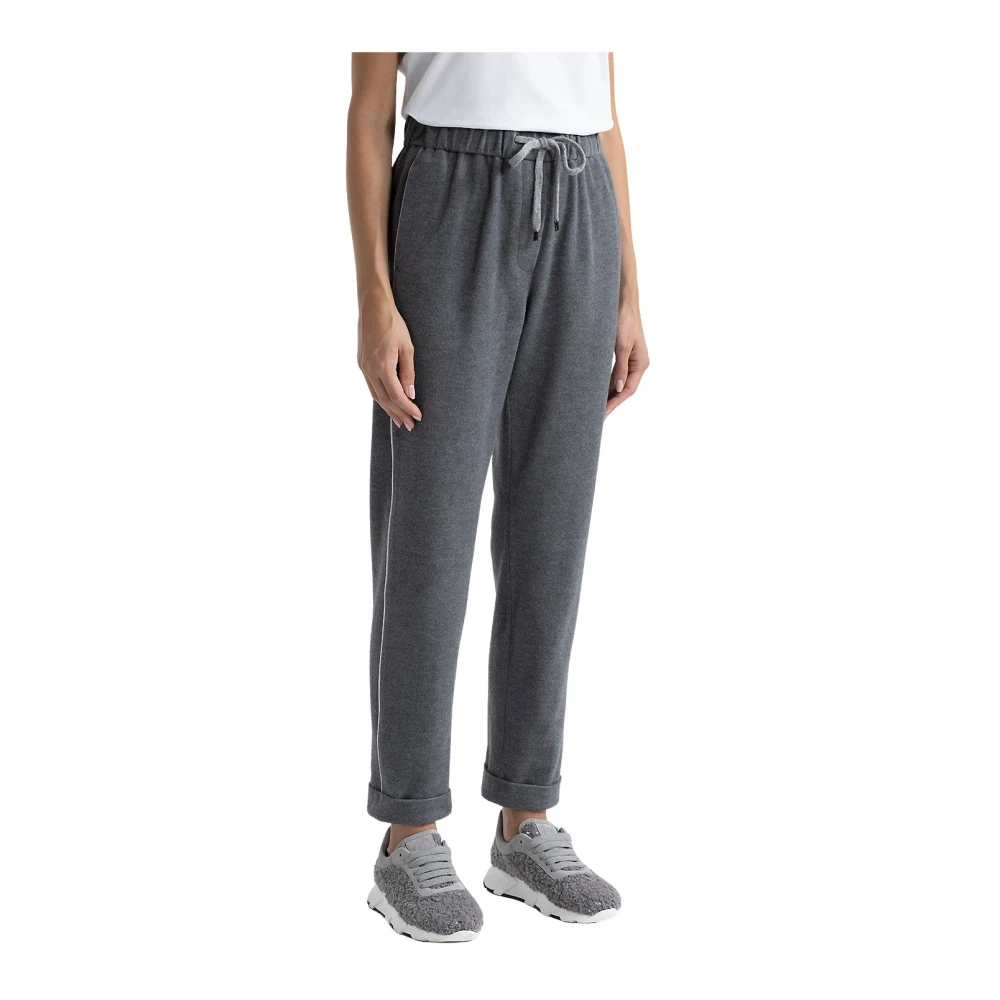 PESERICO Katoenen jersey joggers Gray Dames