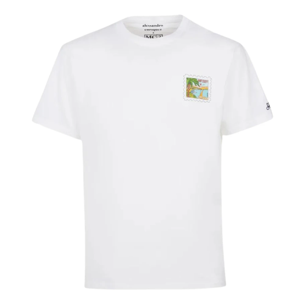 MC2 Saint Barth St Tropez Ansichtkaart Wit T-shirt White Heren
