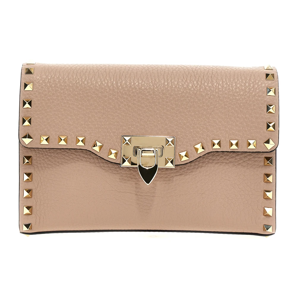Valentino Garavani Women's Pink Small Rockstud Grainy Calfskin Crossbody Bag