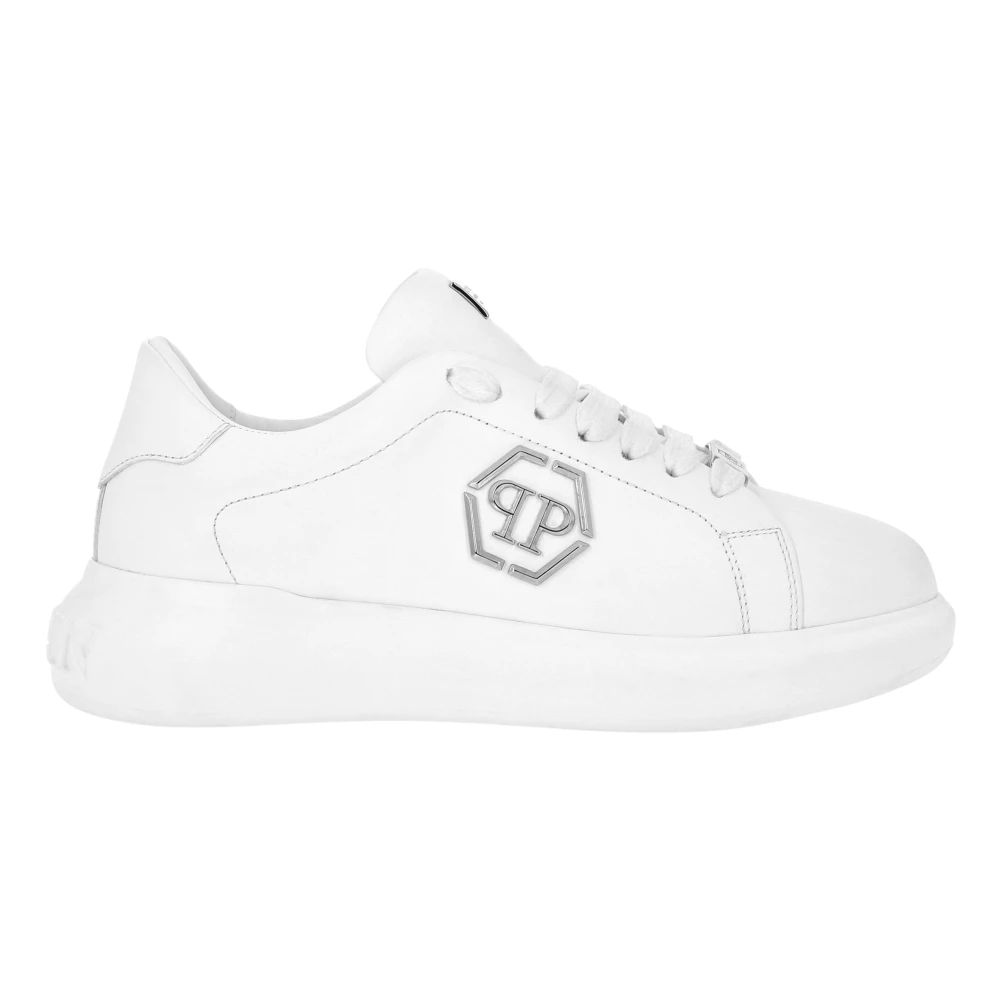 Philipp Plein Unisex White Lo-Top Trainers Hexagon - Sneakers - 8 Uk - Shoes
