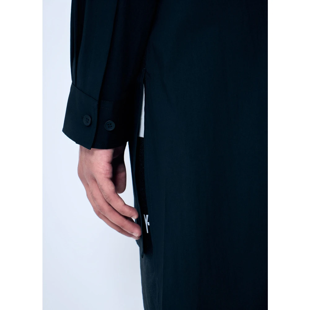 Y-3 Logo Print Katoenmix Shirt Black Heren