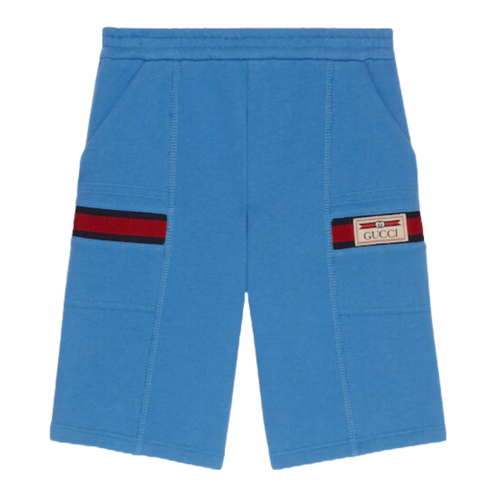 Gucci Blå Barn Bermuda Elastisk Midja Shorts Blue, Pojke