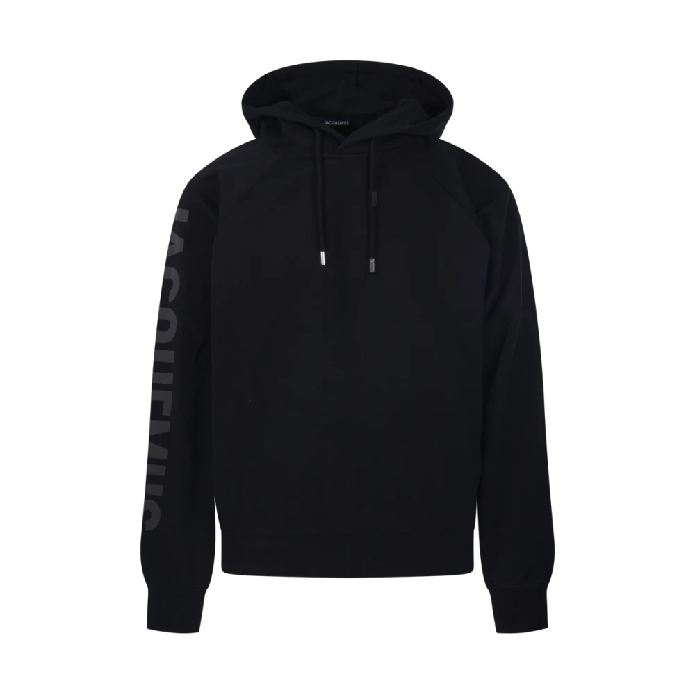 Jacquemus Black Typo Sweatshirt For Men - Male - Hoodies - S - Sweatshirts & Hoodies