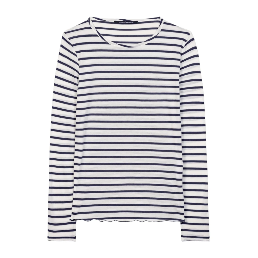 LUISA CERANO Gestreept Ronde Hals Shirt Multicolor Dames
