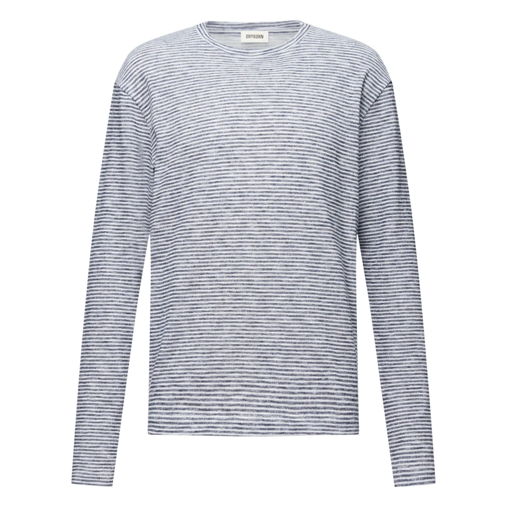 Drykorn Gestreept Shirt Met Lange Mouwen Relaxte Pasvorm Gray Heren