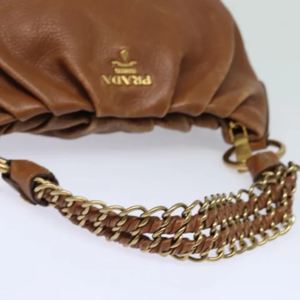 Prada Vintage Pre-owned Leather prada-bags Brown Dames