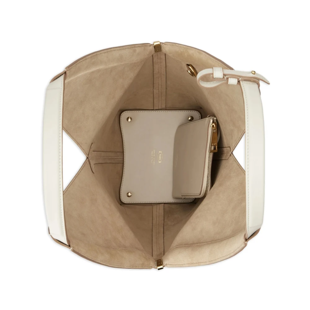 TOD'S Witte Open Top Handtas met Afneembare Pouch White Dames