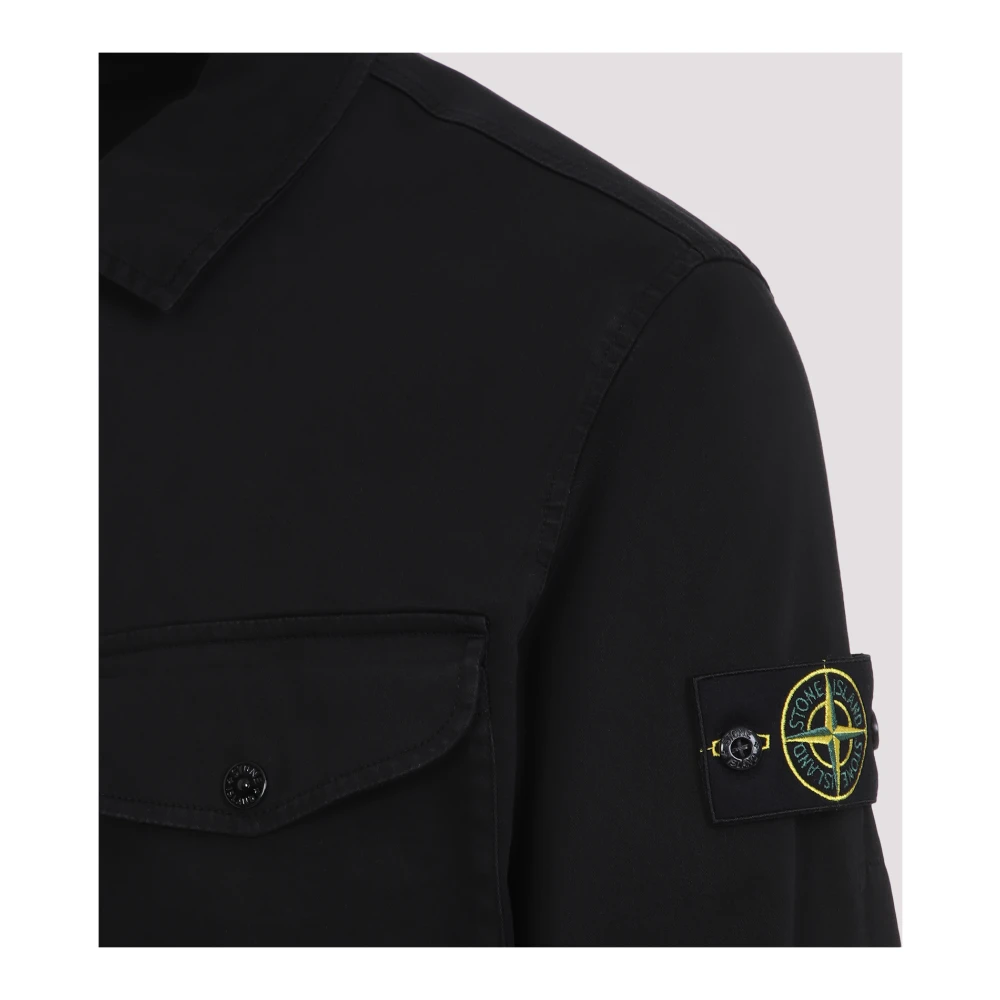Stone Island Zwarte Stijlvolle Herenoverhemd Black Heren