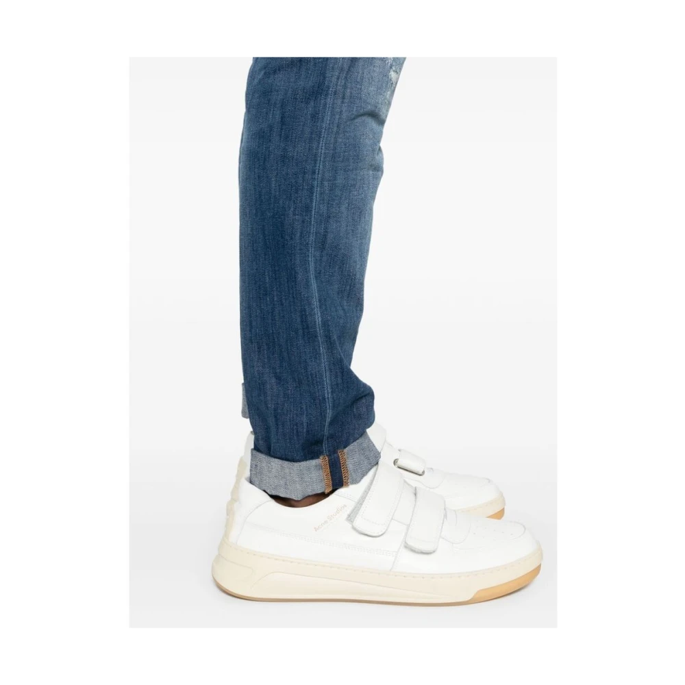 Dondup Blauwe Stonewashed Distressed Skinny Jeans Blue Heren