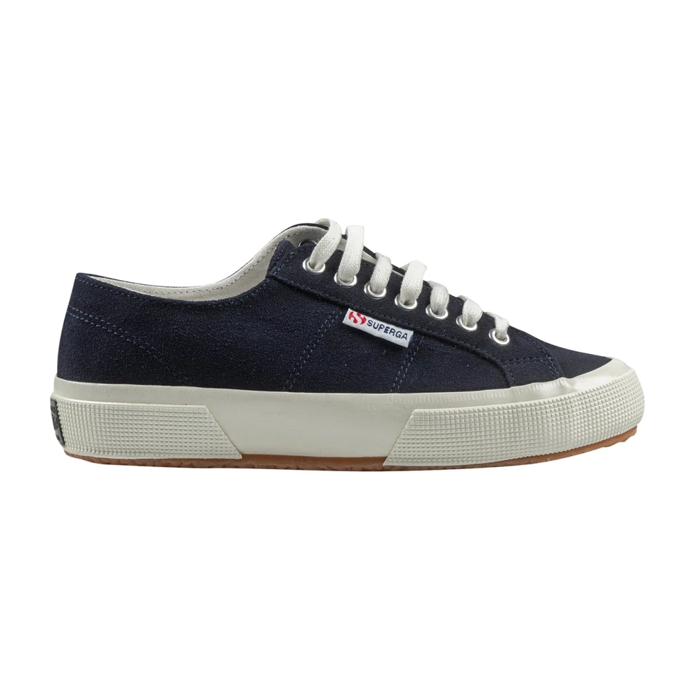 Superga Blå Mocka Sneakers med Logodetalj Blue, Dam