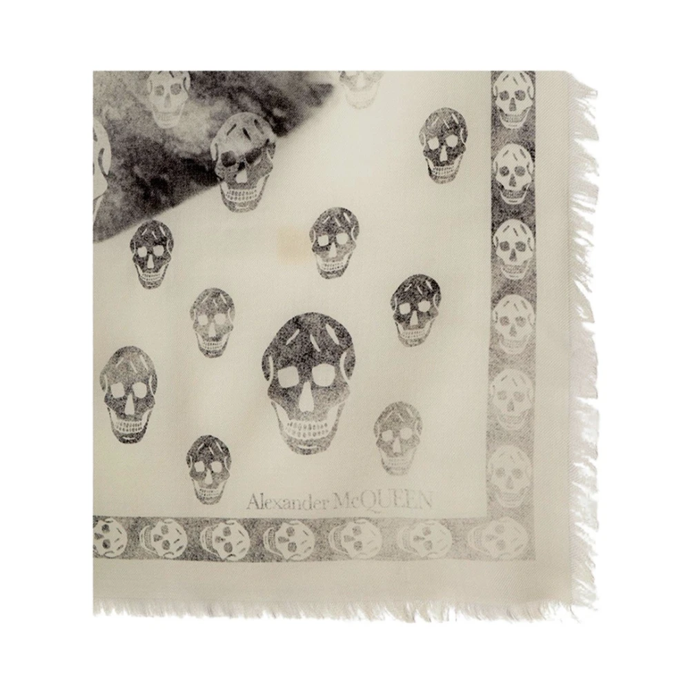 Alexander mcqueen Klassieke Skull Foulard White Dames