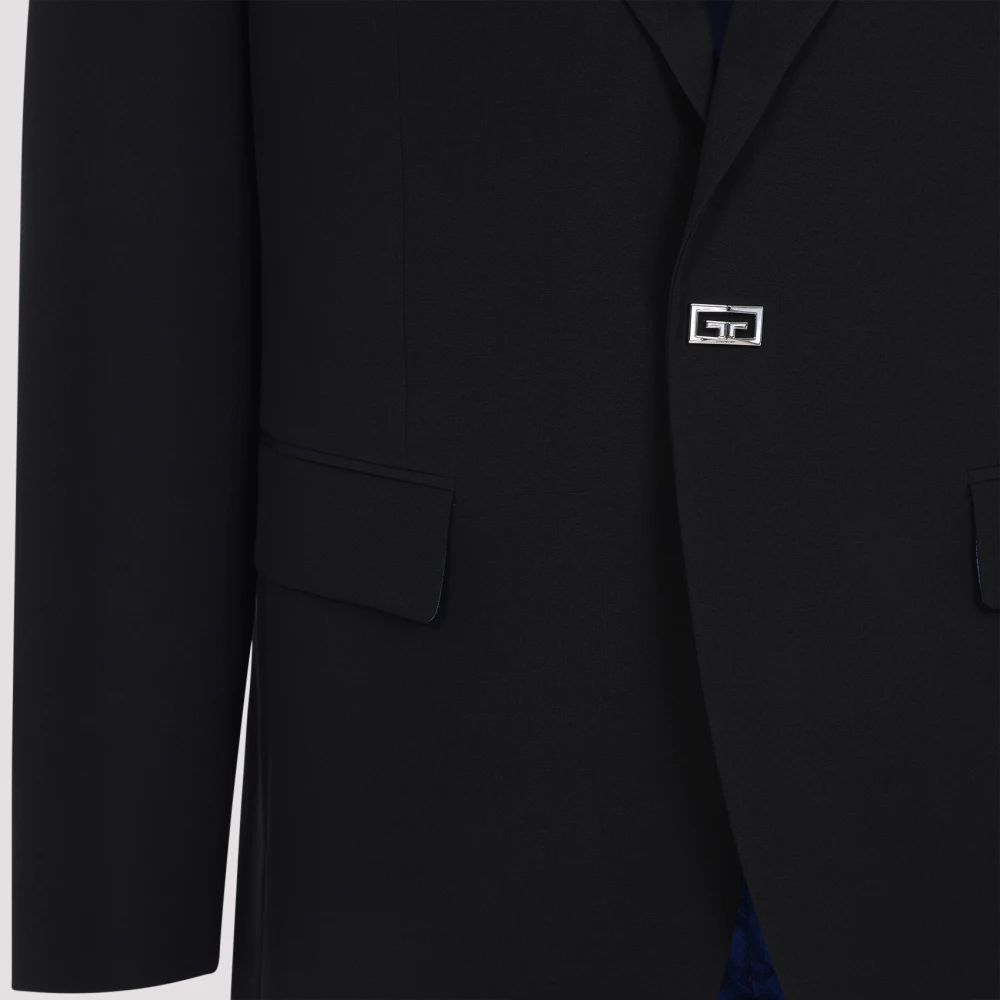 Givenchy Zwarte Wollen Jas Black Heren