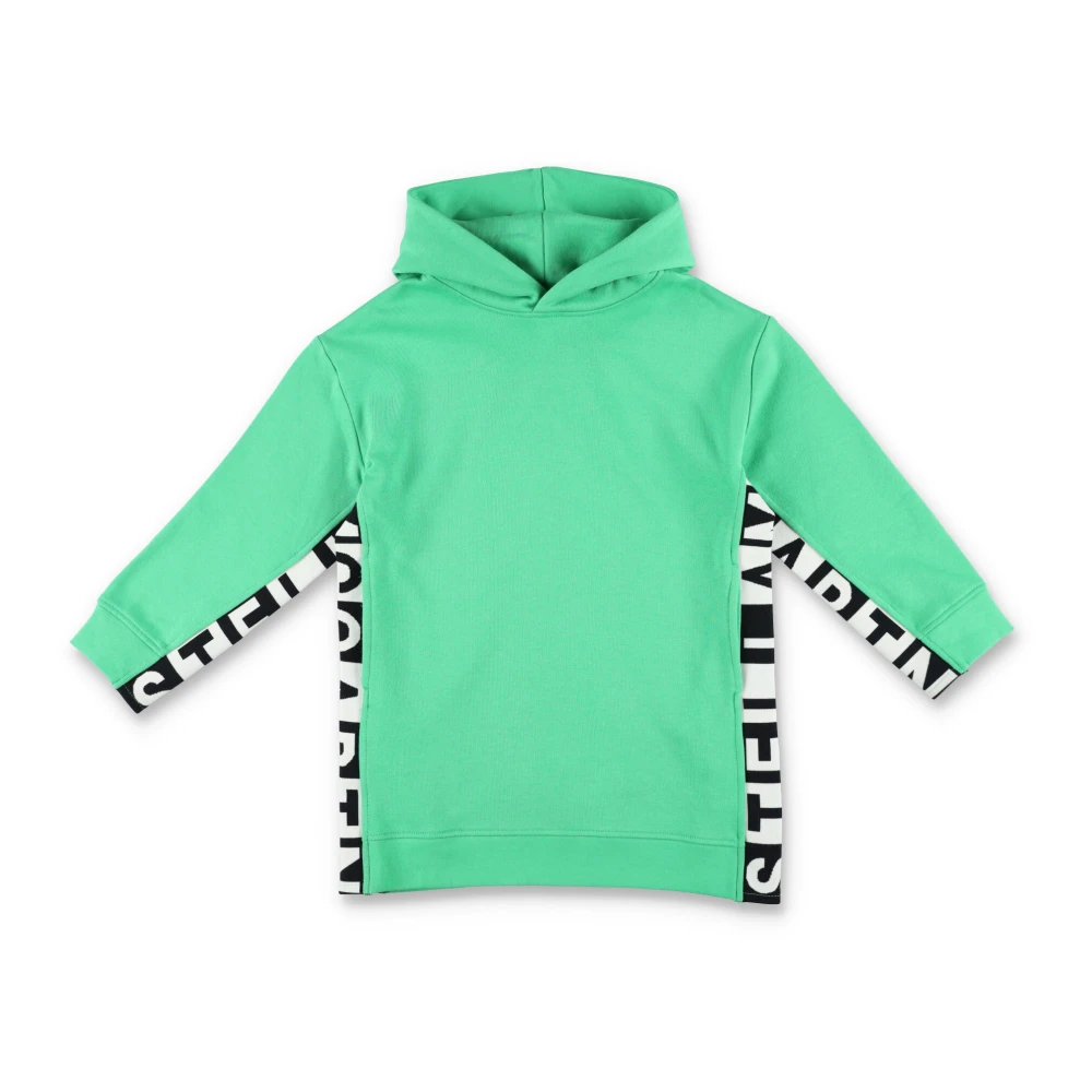 Stella McCartney Hoodie Klänning med Logo Paneler Green, Flicka