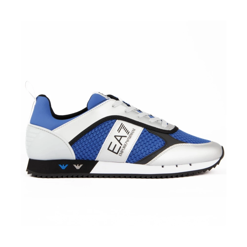 Emporio Armani Ea7 Mannelijk Blauw Schoenen Heren, 44 Eu, Polyester, Spin 001 Sneakers