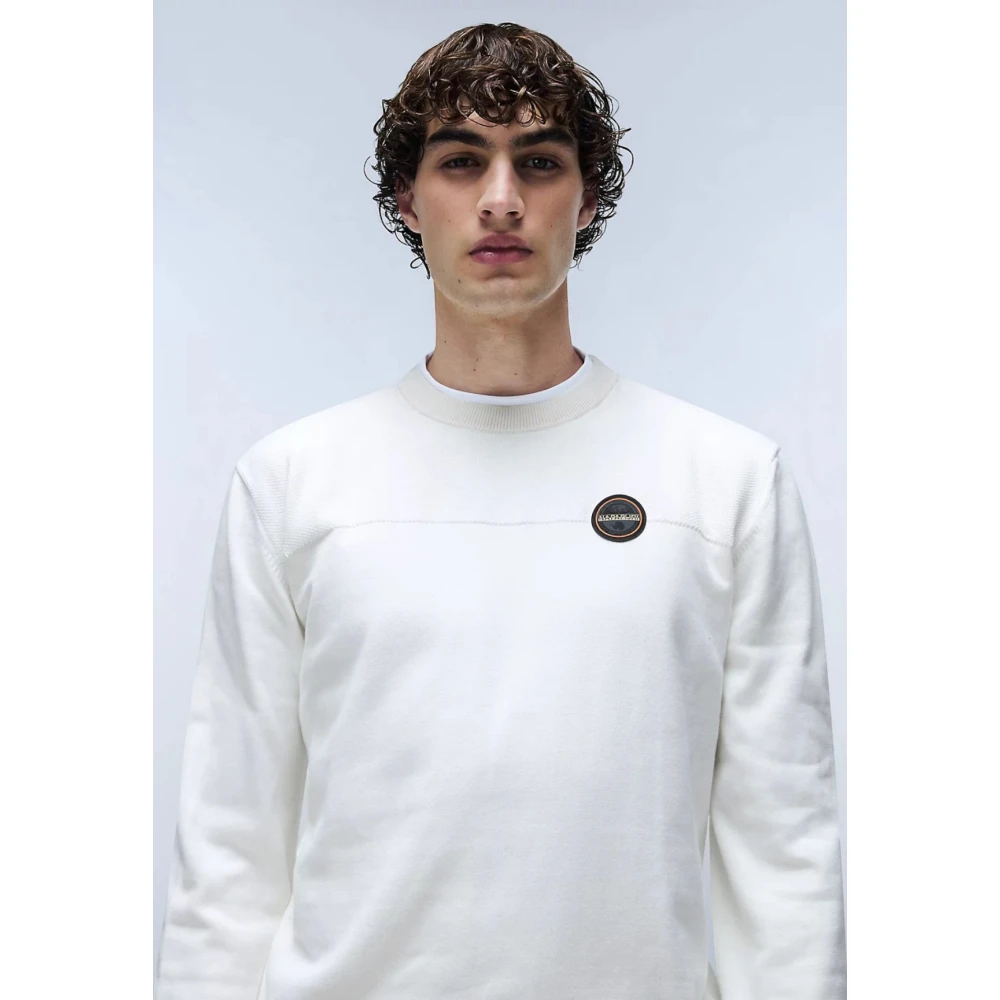 Napapijri Witte Reigersweater met Geborduurd Detail White Heren