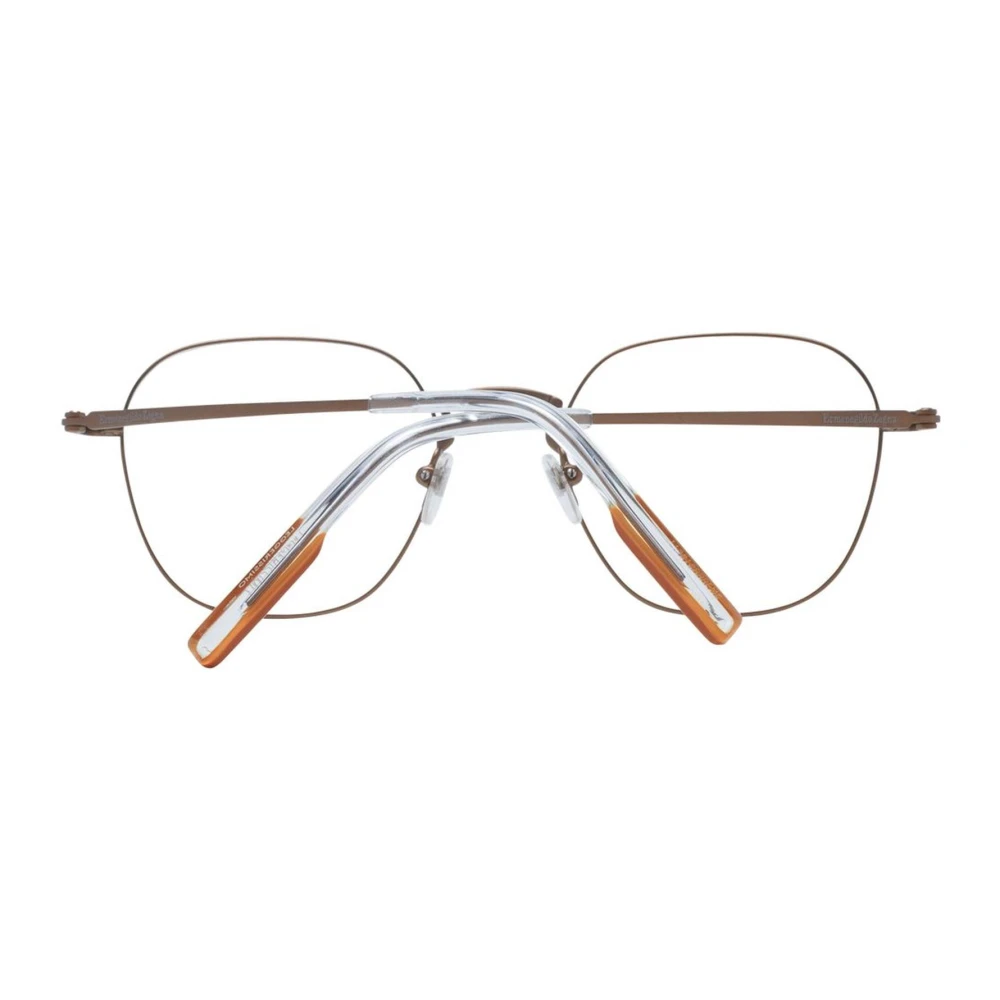 Ermenegildo Zegna Bronze Ronde Titanium Optische Monturen Beige Heren