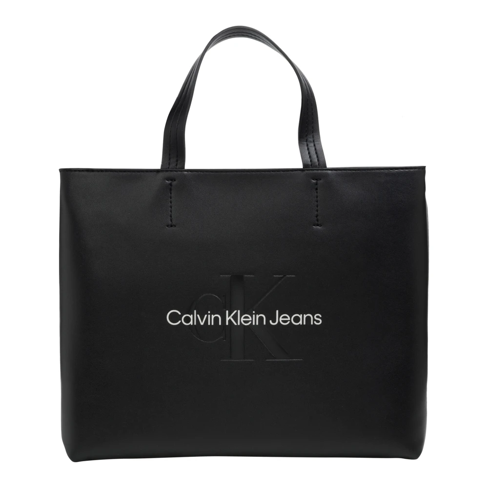 Calvin Klein Jeans Verstelbare Schouderriem Tote Tas Black Dames